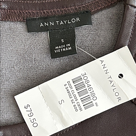 Ann Taylor Vegan Leather Top - Picture 4 of 5
